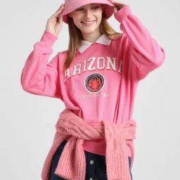 Only Pink Cotton Graphic Print Sweatshirt-image-40