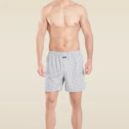 Jockey 1222 White Super Combed Mercerised Cotton Boxer Shorts with Back Pocket (Pattern May Vary)-image-11