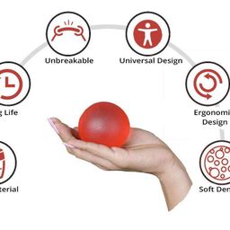 PHYSIOTREX® Gel Exercise Ball/Gel Ball For Exercise - Universal (Red) For Thumb Exerciser image 2