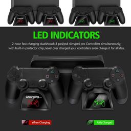 New World Multifunctional Vertical Stand Cooling Fan Stand, PS4 Controller Charger with LED Indicators, Charging Dock Station with 12PCS Games Storage for PS4/PS4 Slim, PS4 Pro Console image 3