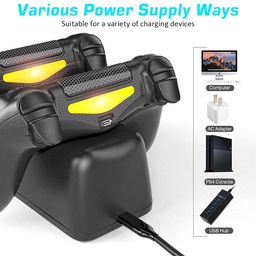New world Controller charger for PS4,For PS4 Controller Charger Controller Charging dock stand station with LED charging indicator for PS4 fat Ps4 Slim PS4 Pro model controller image 3