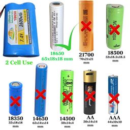 Consonantiam 7.4 Volt 2600 mAH Lithium Ion Cell Battery Pack Rechargeable Battery Pack Blue Battery with JST 2.0 Jack Multiple Use in Toy, Game, Student Project Et. DIY KIT (7.4-Volt-1-PC) image 3