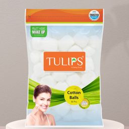 TULIPS Set Of 4 White Cotton Ball Make-Up Remover - 50 pcs Each-4