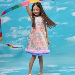 LIL DRAMA Girls Print A-Line Dress-23