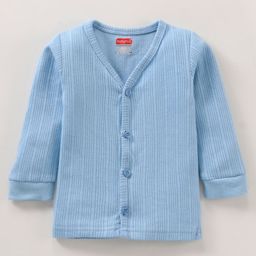 Babyhug Full Sleeves Solid Color Thermal Vest - Blue-image-75