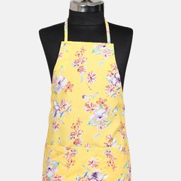 Grandma's Premium  Kids  Cotton Apron Flower Print - Yellow-picture-19