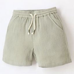 Cherry Crumble By Nitt Hyman Solid Shorts With Side Pockets - Olive Green-image-12