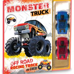 Create Your Racing Track: Monster Truck - Hardbound Kit with Stickers, Racing Track Cutouts and 2 Racing Car Toys for Fun Activity for Kids-10