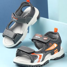 Cute Walk by Babyhug Slip On Sandals with Velcro Closure - Grey-picture-42