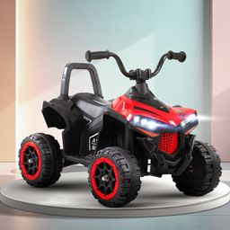 Kids Battery Operated Ride On ATV with Music & Lights - Red & Black-image-59
