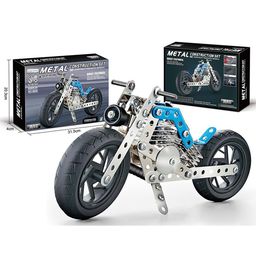 Sanjary DIY Compatible Assembling Metal Cruiser Motorcycle Educational Building Blocks Kit for Kids color design may vary - 140 Pcs-15