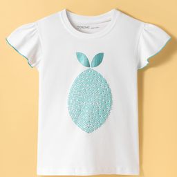 Doreme Single Jersey Knit Half Sleeves T-Shirt With Fruit Design - White-picture-24