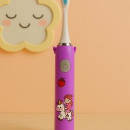 Badal Kidz Children's Electric Toothbrush with Cartoon Characters, Soft Bristles Battery Operated Kids Cartoonic - Purple-19