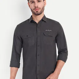 SUI DHAGA Comfort Relaxed Fit Oxford Cargo Opaque Cotton Casual Shirt-image-4