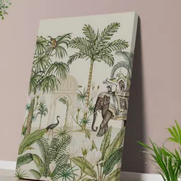 Myntra Elegant Homes White & GreenTropical Paradise Printed Canvas Wall Art-image-92