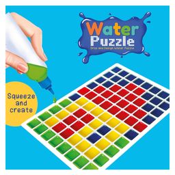 Webby DIY Fill in Colours, Drop and Design Water Mosaic Art and Craft Set with Tray - Multicolour image 4