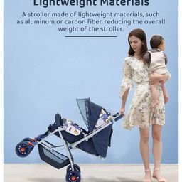 StarAndDaisy Stroller for Baby Boy & Girl 0 to 3 Years, Baby Stroller with Lightweight, Foldable Pram for Baby with 3-Point Safety Harness, Adjustable Backrest, 360° Swivel Wheel, Large Storage, Reversible Handlebar, Extended Mosquito Net image 5