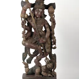 Exotic India Brown Lord Nataraja Religious Wooden Idol Showpiece-image-77
