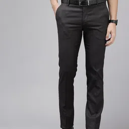 Arrow Men Hudson Tailored Fit Checked Formal Trousers-image-69