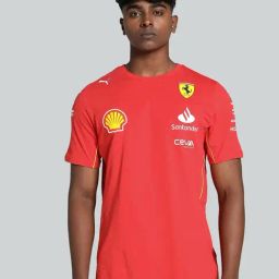 Puma Red Cotton Regular Fit Printed Sports T-Shirt-image-87