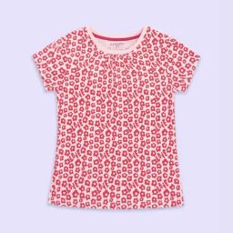 Pantaloons Junior Pink Cotton Floral Print T-Shirt-image-64