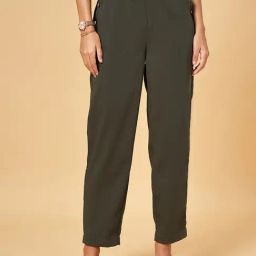 Annabelle by Pantaloons Olive Green Mid Rise Pants-image-99
