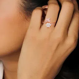 GIVA 92.5 Sterling Silver Floral Ring for Women-image-20