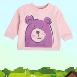 MINIKLUB Kids Peach Printed Full Sleeves Sweatshirt-image-27