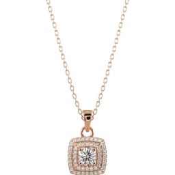 Silvermist 925 Sterling Silver Cushion Diamond Chain Pendant for Women & Girls-image-98