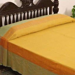 Peepul Tree Citrine Yellow & Green Cotton 300 TC Marigold Collection Bed Cover-picture-17