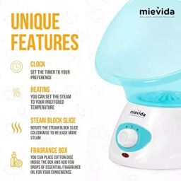Mievida Blue Steam Inhaler Vaporizer with 2 Level Heat Setting and Temperature Control image 3