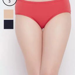 Clovia Multicolor Cotton Solid Panties, Pack Of 3-image-94