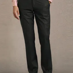 Louis Philippe Black Regular Fit Trousers-picture-25
