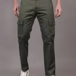 ZAYSH Men Regular Fit Mid-Rise Light Fade Cargo Styles Jeans-image-45