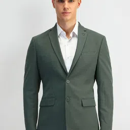 Arrow Self Design Notched Lapel Slim Fit Single-Breasted Blazers-49