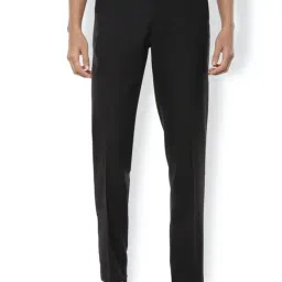 Van Heusen Black Regular Fit Flat Front Trousers-image-37