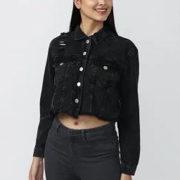Forever 21 Black Full Sleeves Denim Jacket-image-95