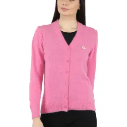 Monte Carlo Pink Wool Open Front Cardigan-39