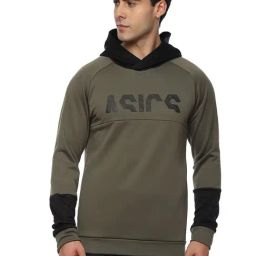 Asics Olive Regular Fit Hooded Sweatshirt-picture-10