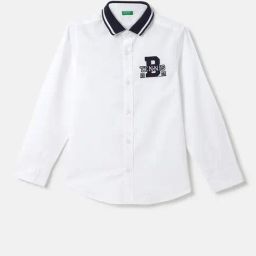 United Colors of Benetton Kids White Embroidered Full Sleeves Shirt-image-58