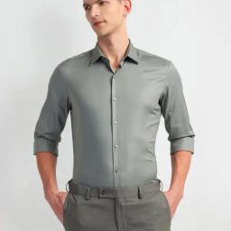 arrow new york Arrow Newyork Green Cotton Slim Fit Shirt-picture-30
