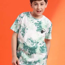 Lil Tomatoes Kids Green & White Over Dyed T-Shirt-image-31