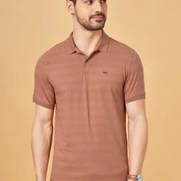 Byford By Pantaloons Orange Slim Fit Self Pattern Polo T-Shirt-picture-12