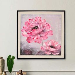 @home Pink Canvas Flower Wall Painting-image-58