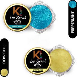 KINDED Set of 2 Herbal Lip Scrub 10 g Each - Peppermint 01& Cow Ghee 05-80