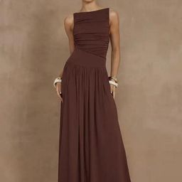 Alamode By Akanksha Women Brown Libya Statement Maxi Dress-image-3