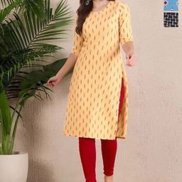 Anouk Rustic Women Pack of 3 Ethnic Motifs Printed Round Neck Straight Kurta-image-62