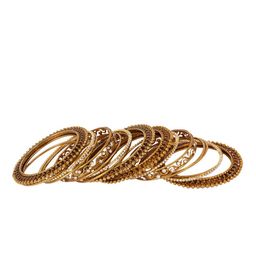 Shining Diva  Set of 18 Gold Plated Stone-Studded Bangles image 5