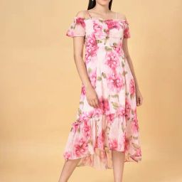 Honey by Pantaloons Pink Floral Print A-Line Dress-image-18