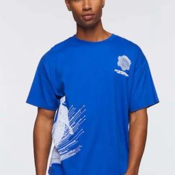 Forever 21 Blue Regular Fit Printed T-Shirt-image-95